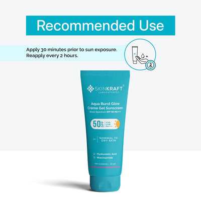 Aqua Burst Glow Créme Gel Sunscreen SPF 50 PA+++ For All Skin Types
