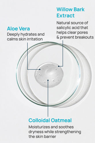 AcneShield Facial Cleanser With 0.1% Aloe Vera & 0.1% Willow Bark