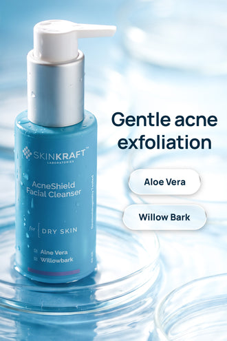 AcneShield Facial Cleanser With 0.1% Aloe Vera & 0.1% Willow Bark
