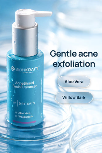 AcneShield Facial Cleanser With 0.1% Aloe Vera & 0.1% Willow Bark
