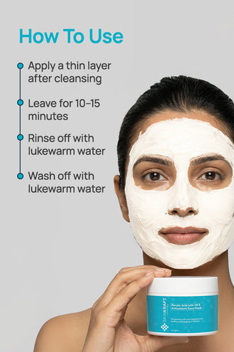 Ferulic Acid With Vitamin E Antioxidant Face Mask With 0.5% Ferulic Acid & 0.5% Vitamin E