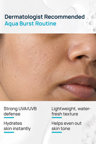 Aqua Burst Glow Crème Gel Sunscreen SPF 50 PA+++ With 1% Hyaluronic Acid & 0.5% Niacinamide