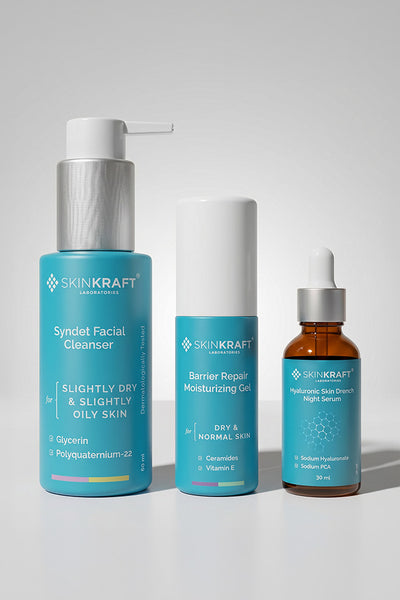 Hyaluronic Skin Drench Night Regimen With Serum, Cleanser & Moisturizer