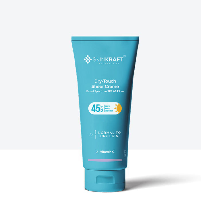 Dry-Touch Sheer Crème SPF 45 PA+++ Sunscreen With 0.2% Vitamin C & 0.1% Aloe Vera Extract