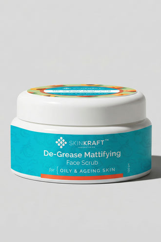 De-Grease Mattifying Face Scrub With Shea Butter & Apricot Exfoliants