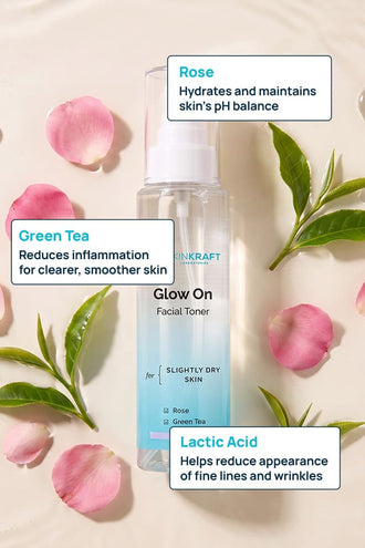 Glow On Facial Toner With 0.1% Rose & 0.1% Green Tea