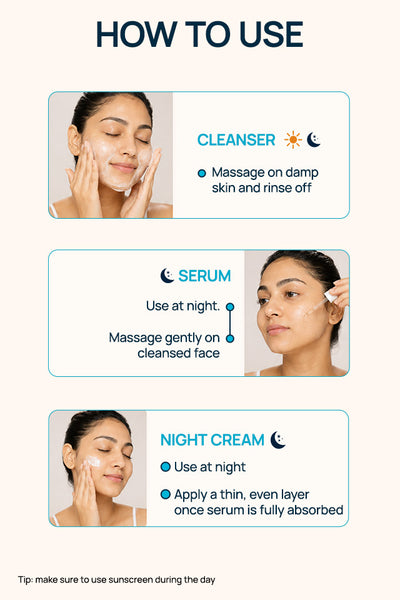 Brightside Night Regimen With Night Cream, Cleanser & Serum
