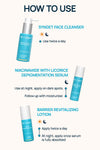 Depigmentation Regimen With Serum. Cleanser & Moisturizer