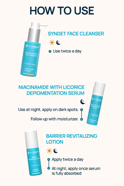 Depigmentation Regimen With Serum. Cleanser & Moisturizer
