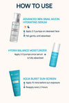 Advanced 98% Snail Mucin Hydrating Regimen With Serum, Cleanser & Sunscreen