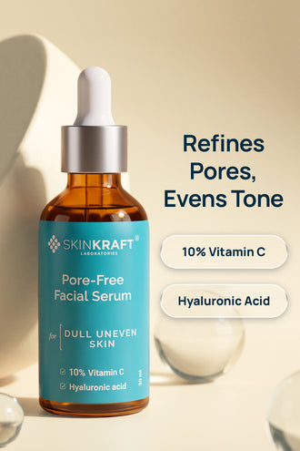 Pore-Free Facial Serum With 10% Vitamin C & Hyaluronic Acid
