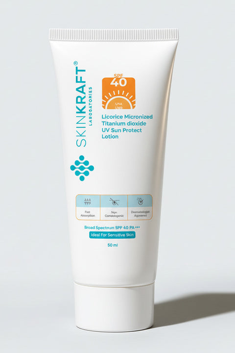 Licorice Micronized Titanium dioxide UV Sun Protect Lotion Broad Spectrum SPF 40 PA +++