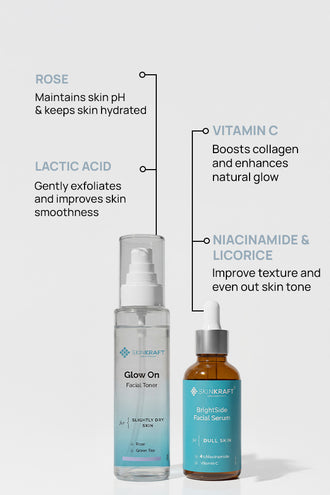 Glow Renewal Combo With 5% Niacinamide and 1% Vitamin C For Dry Skin