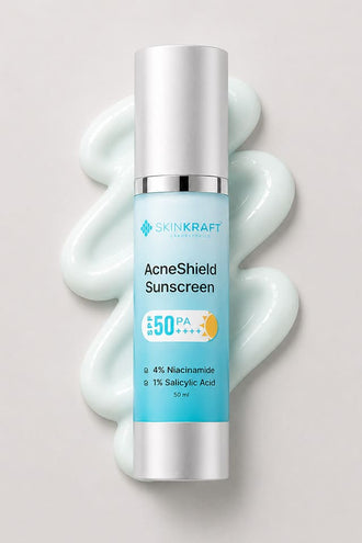 AcneShield Sunscreen SPF 50 PA++++ With 4% Niacinamide & 1% Salicylic Acid