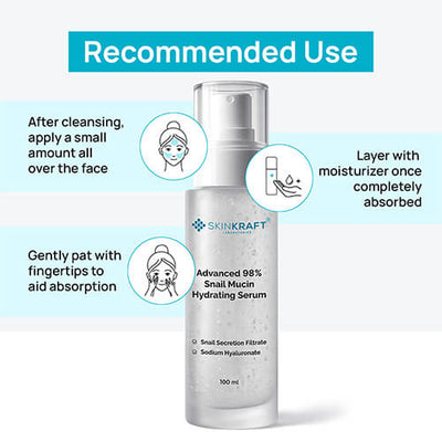SkinKraft Advanced 98% Snail Mucin Hydrating Serum